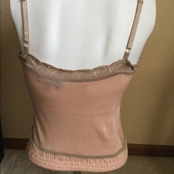 Bebe salmon pink coquette girl sequin details knit spaghetti strap top small - Picture 2 of 3